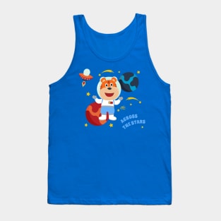 Space dog or astronaut in a space suit with cartoon style. Tank Top